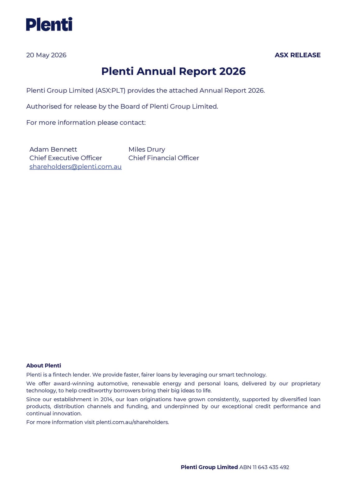FY26 annual report